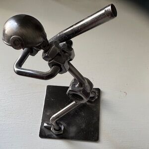 Industrial Metal Telescope Sculpture - Gray Home Art Accent